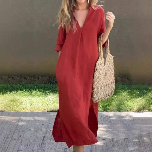 Clara V-Neck Midi Dress