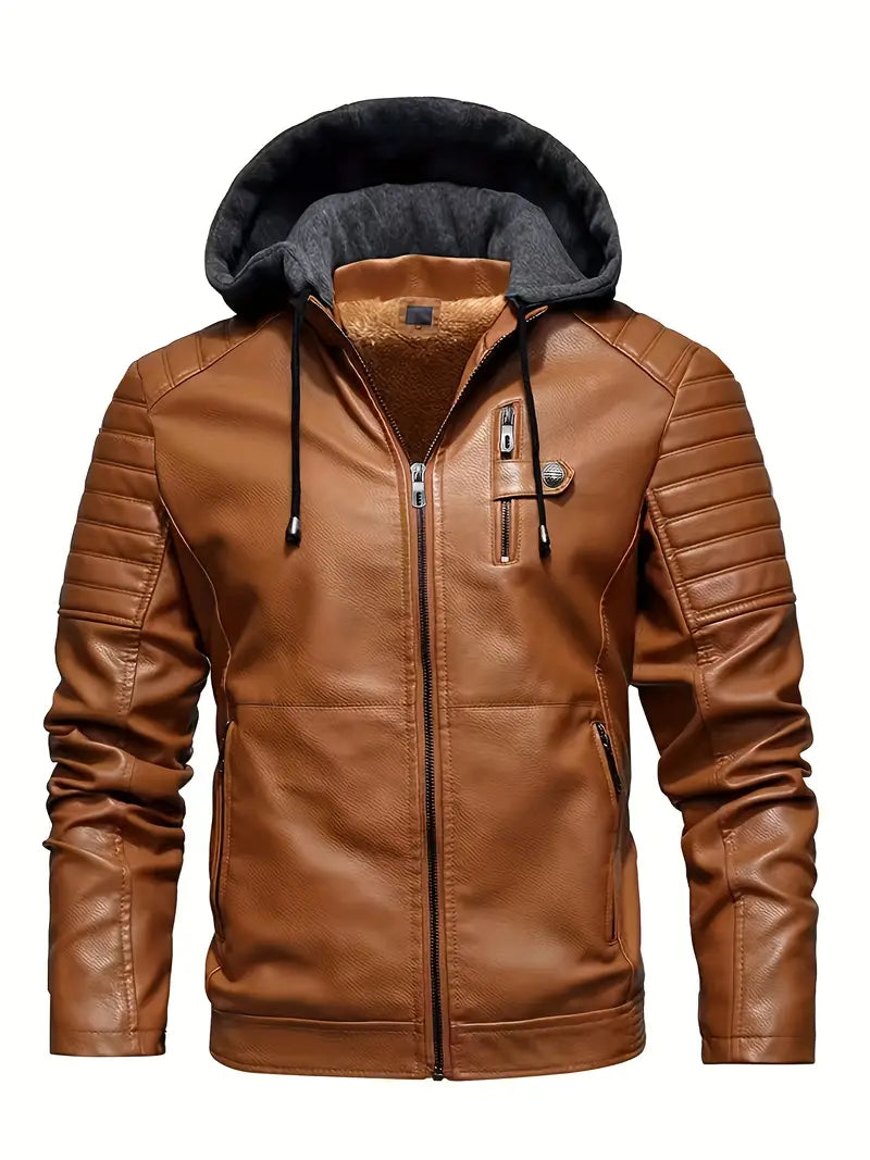 RedLine™ - Leather Hooded Jacket