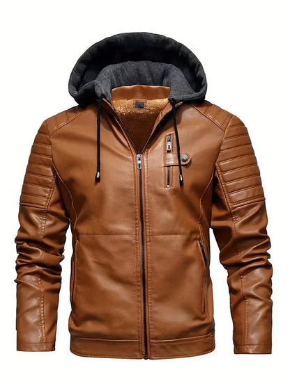 RedLine™ - Leather Hooded Jacket