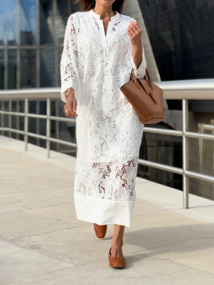 Gabriella™ - Elegant Long Sleeve Lace Maxi Gown