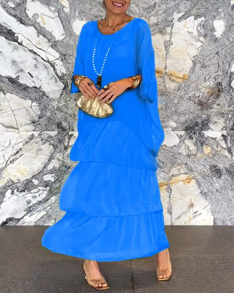 Tranquil Elegance Draped Dress