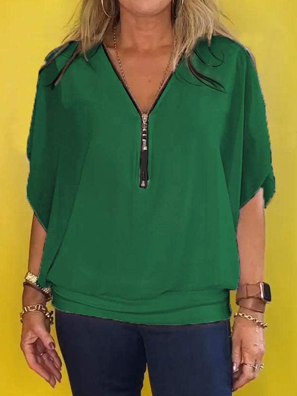 Amelia™ - Casual Top with Relaxed Bat Sleeves