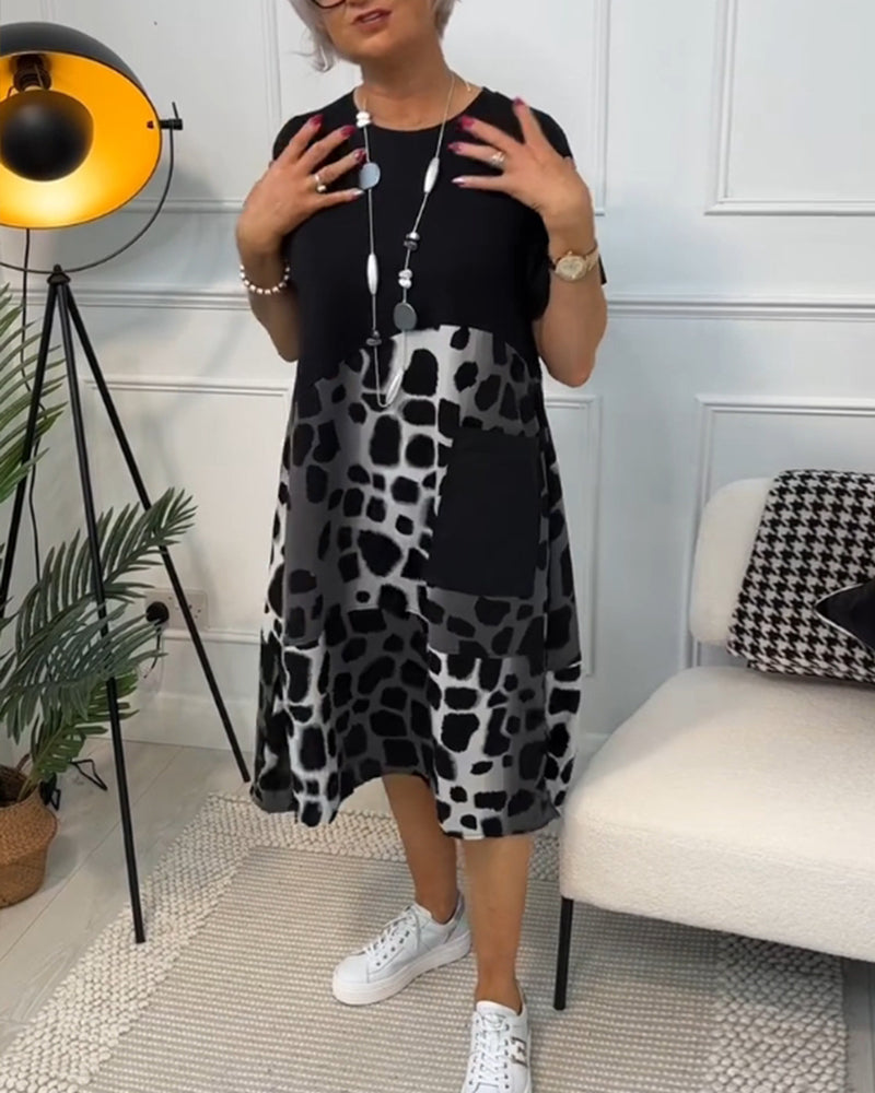 Savannah | Midi Dress with Abstract Print