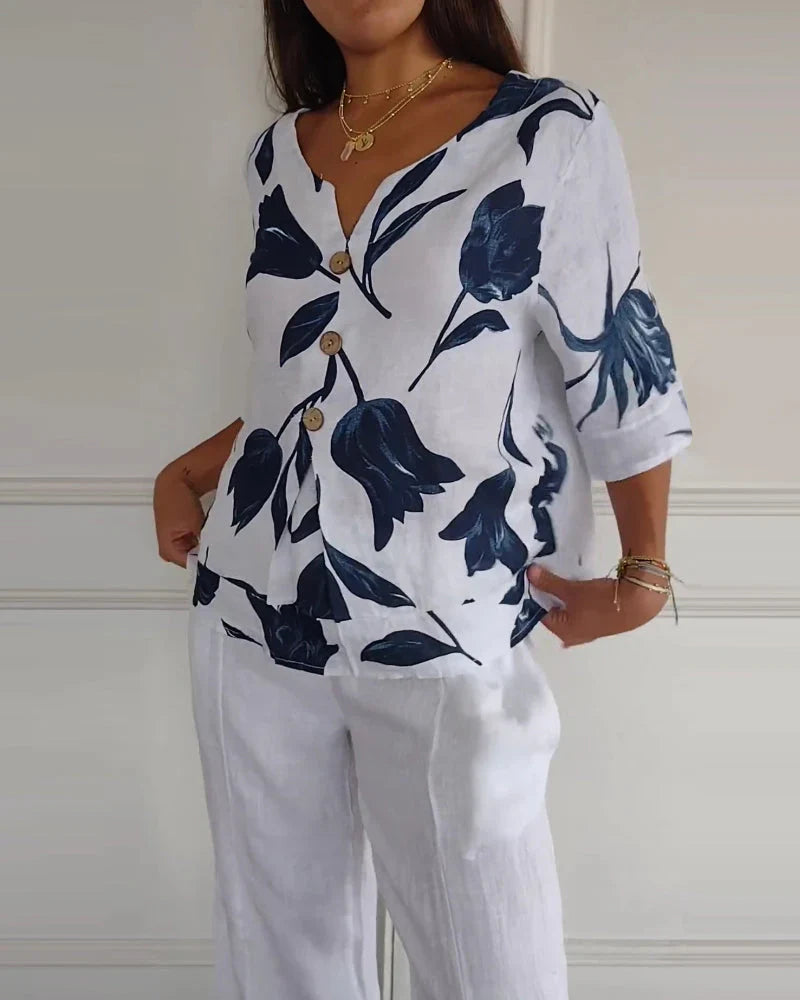 Floral Breeze Cotton Blouse