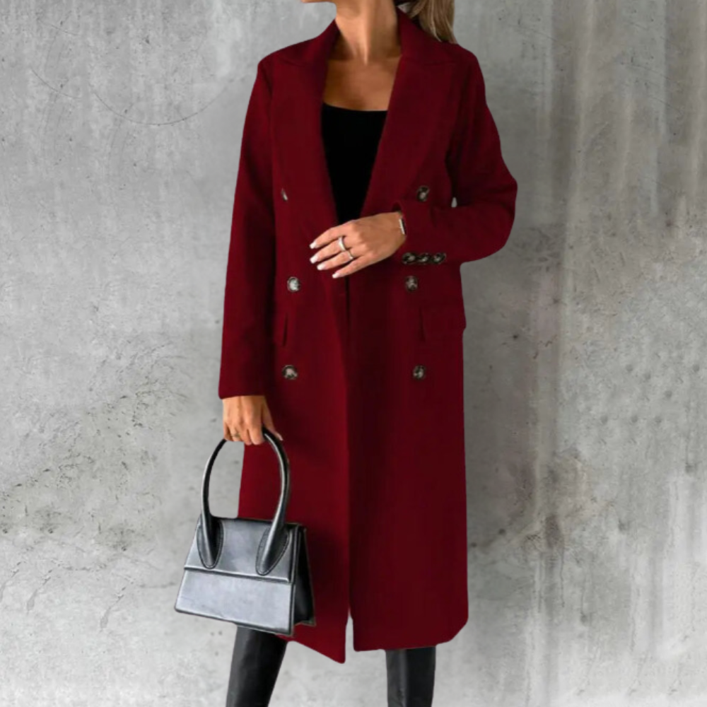 Selene™ - Urban Elegance Wool Trench Coat