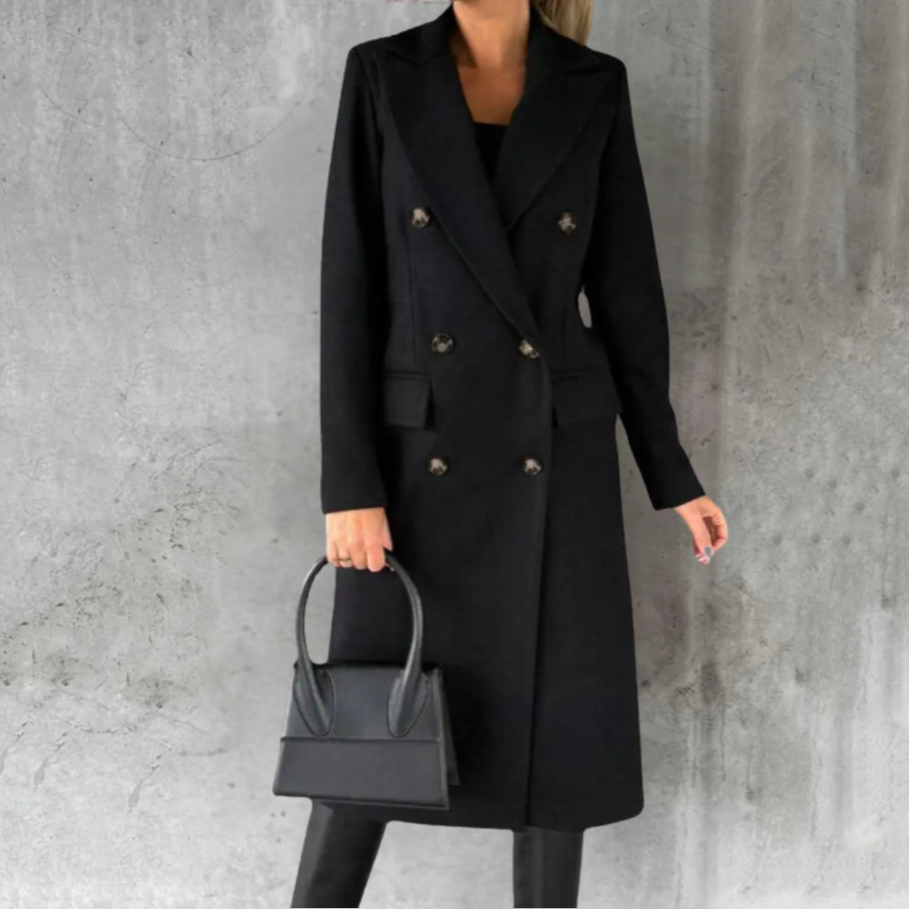 Selene™ - Urban Elegance Wool Trench Coat