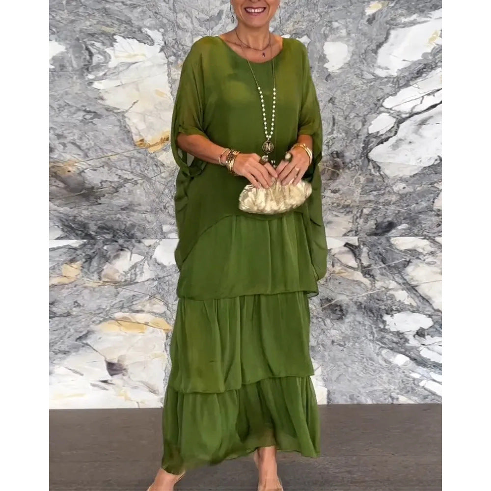 Tranquil Elegance Draped Dress