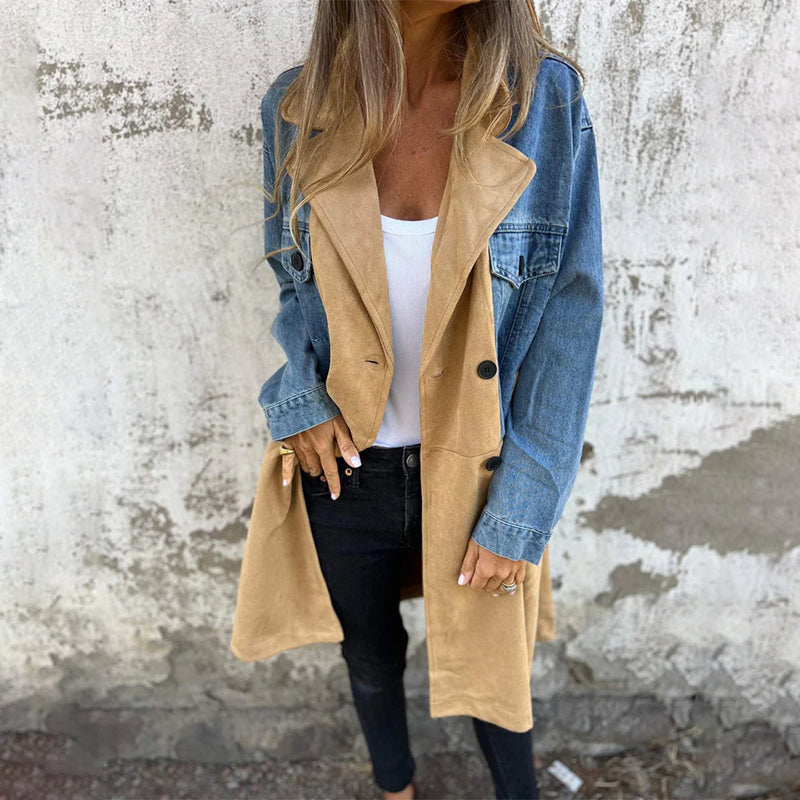 Emilia™ - Stylish Two-Tone Casual Trench Coat