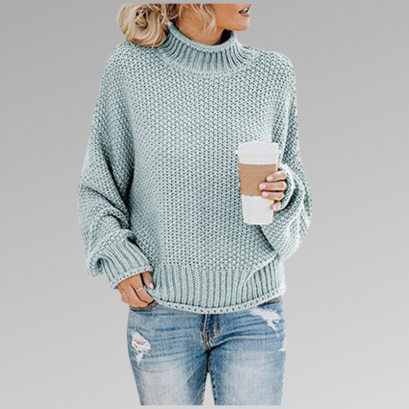 Hazel™ - Chunky Knit Mock Neck Sweater