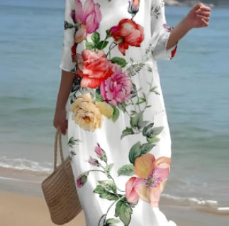 Flora™ - Enchanted Garden Floral Dress with Belly Coverage