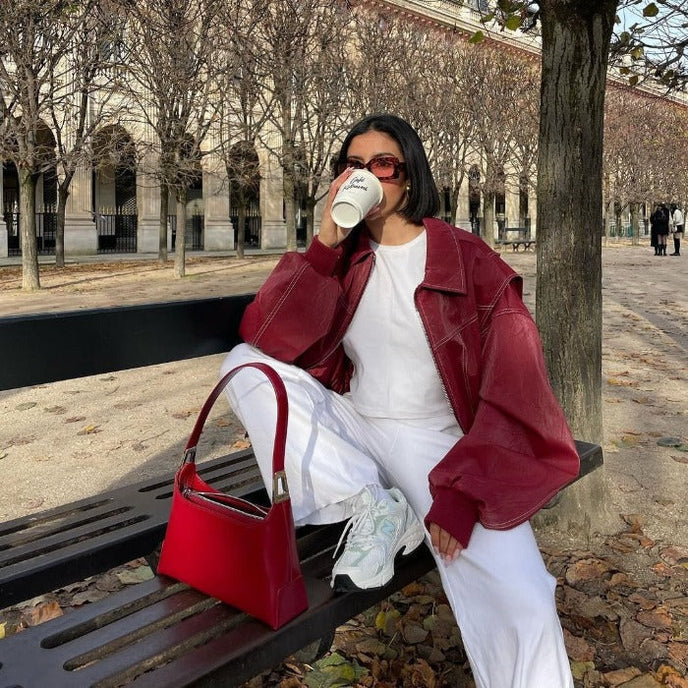 Amelia™ - Timeless Oversized PU Bomber Jacket