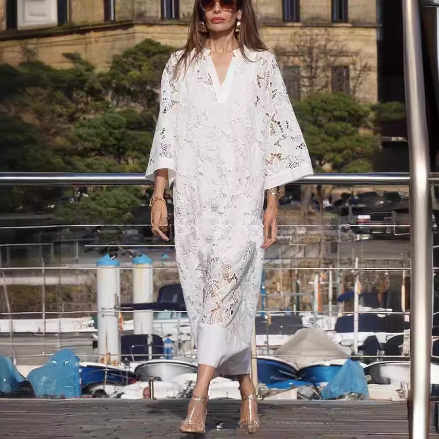 Gabriella™ - Elegant Long Sleeve Lace Maxi Gown