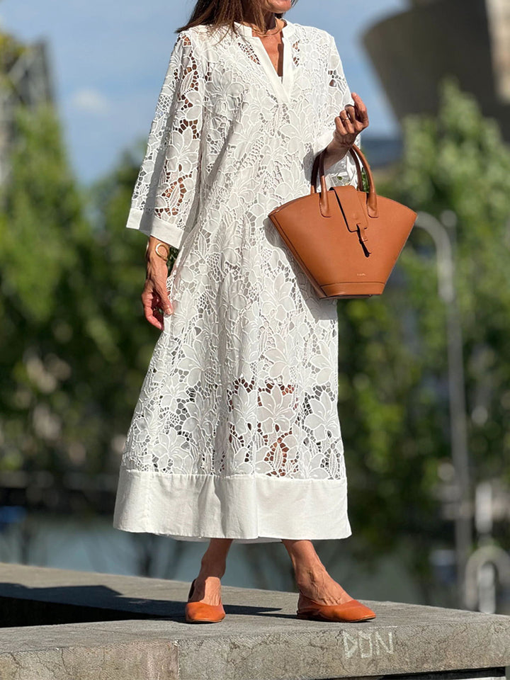 Gabriella™ - Elegant Long Sleeve Lace Maxi Gown