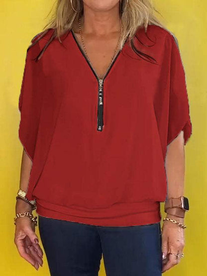 Amelia™ - Casual Top with Relaxed Bat Sleeves