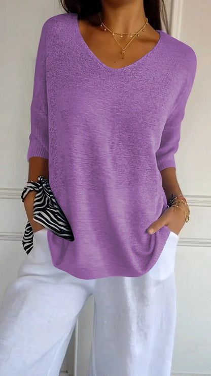 Chic V-Neck Sweater for Effortless Style