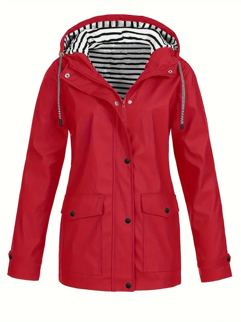 Catherine™ - Lightweight Striped Rain Jacket with Lining