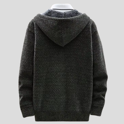 Nordic-Inspired Knit Hoodie