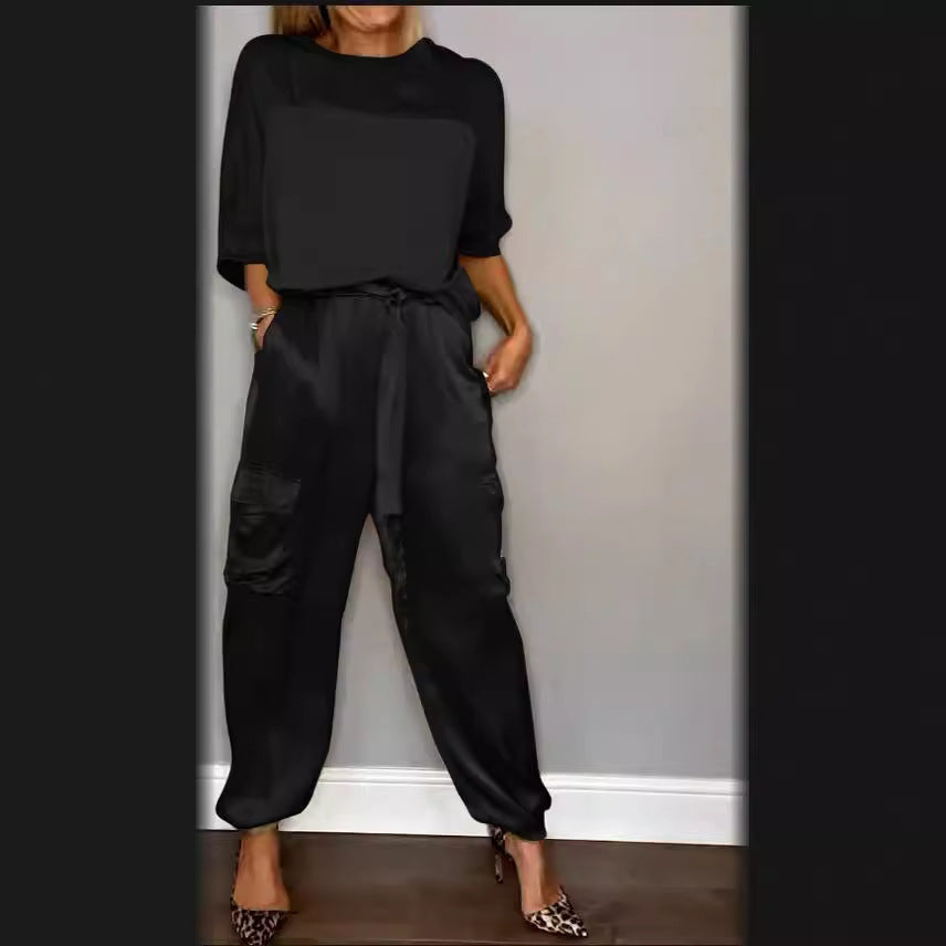 Elegant Satin Dreams Two-Piece Ensemble