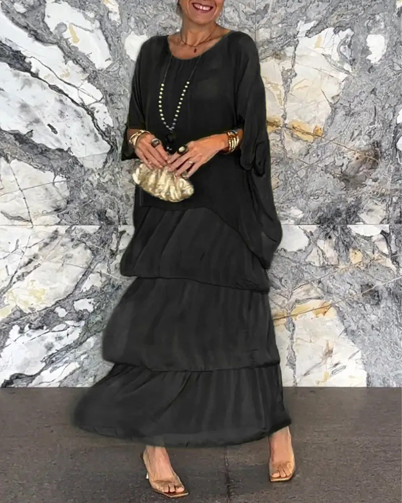Tranquil Elegance Draped Dress