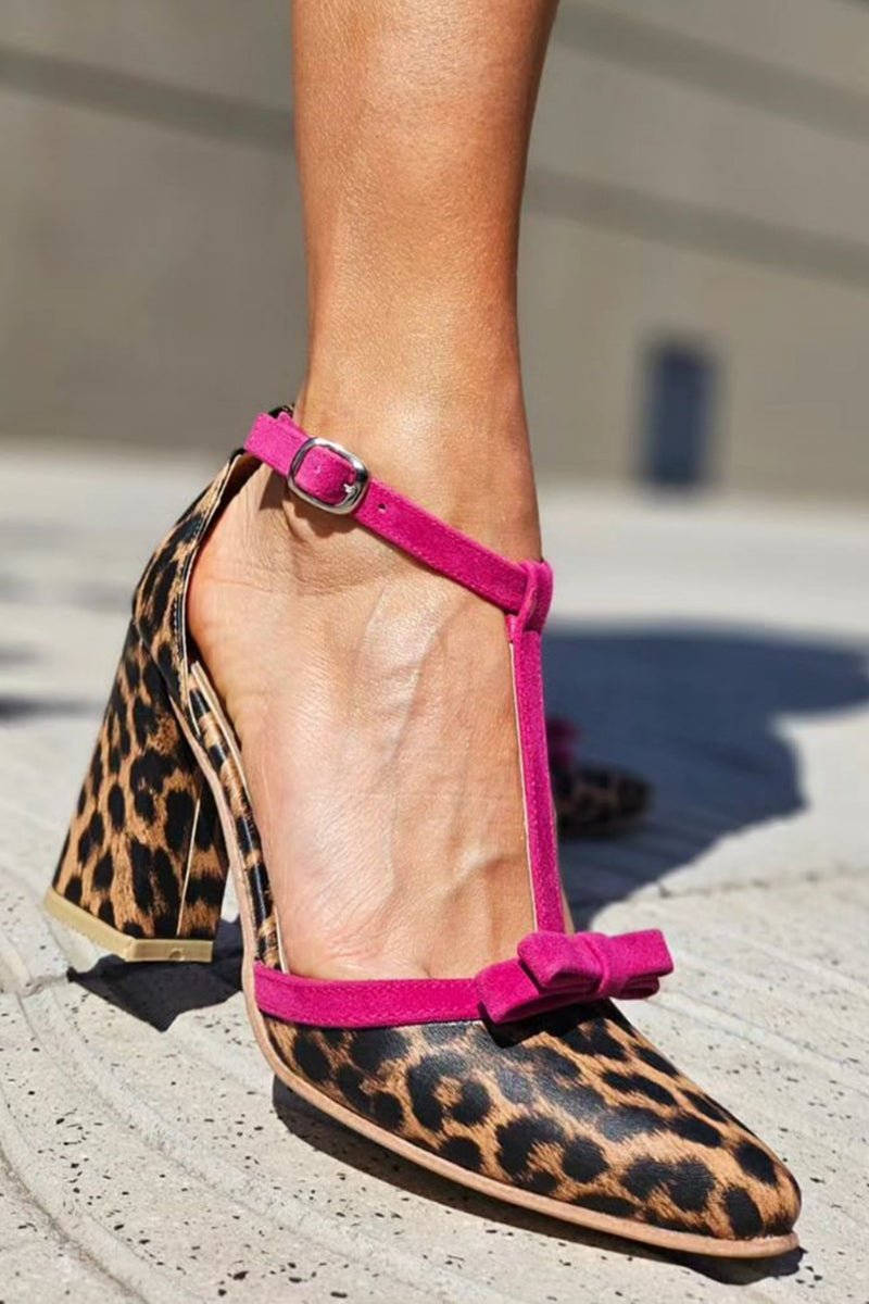 Leontina | Colorful Accent Green Leopard Print Sandals
