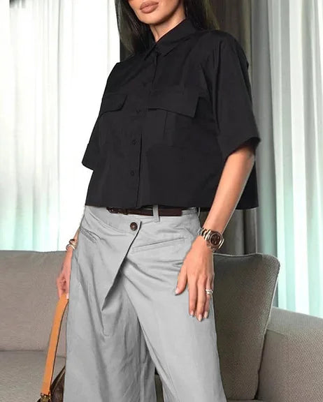 Aria™ - Stylish Cropped Two-Piece Ensemble