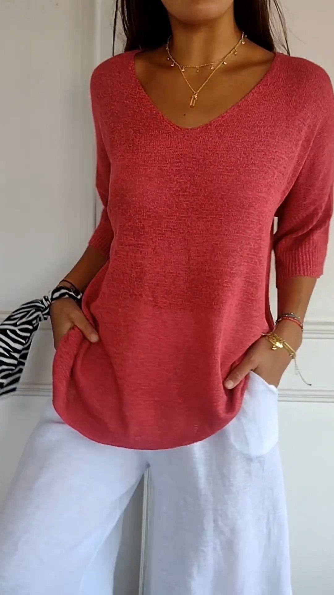 Chic V-Neck Sweater for Effortless Style