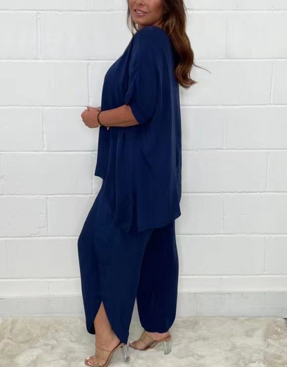 Global Elegance: Timeless Top and Trouser Ensemble