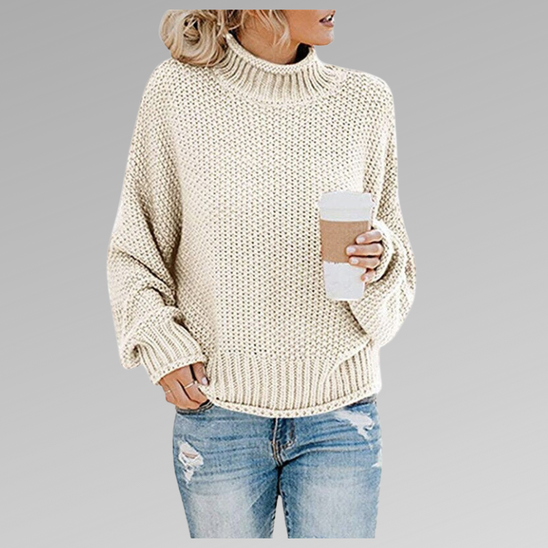 Hazel™ - Chunky Knit Mock Neck Sweater
