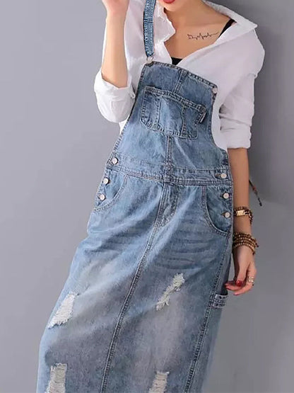 Harper™ - Retro Denim Overall Dress