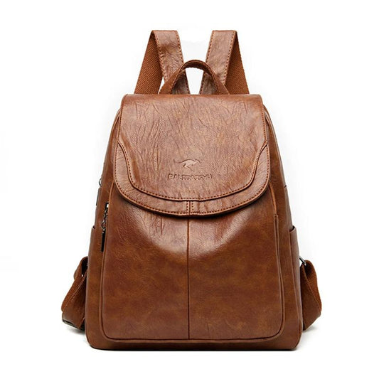 Olivia - Durable Leather Backpack with Enhanced Security