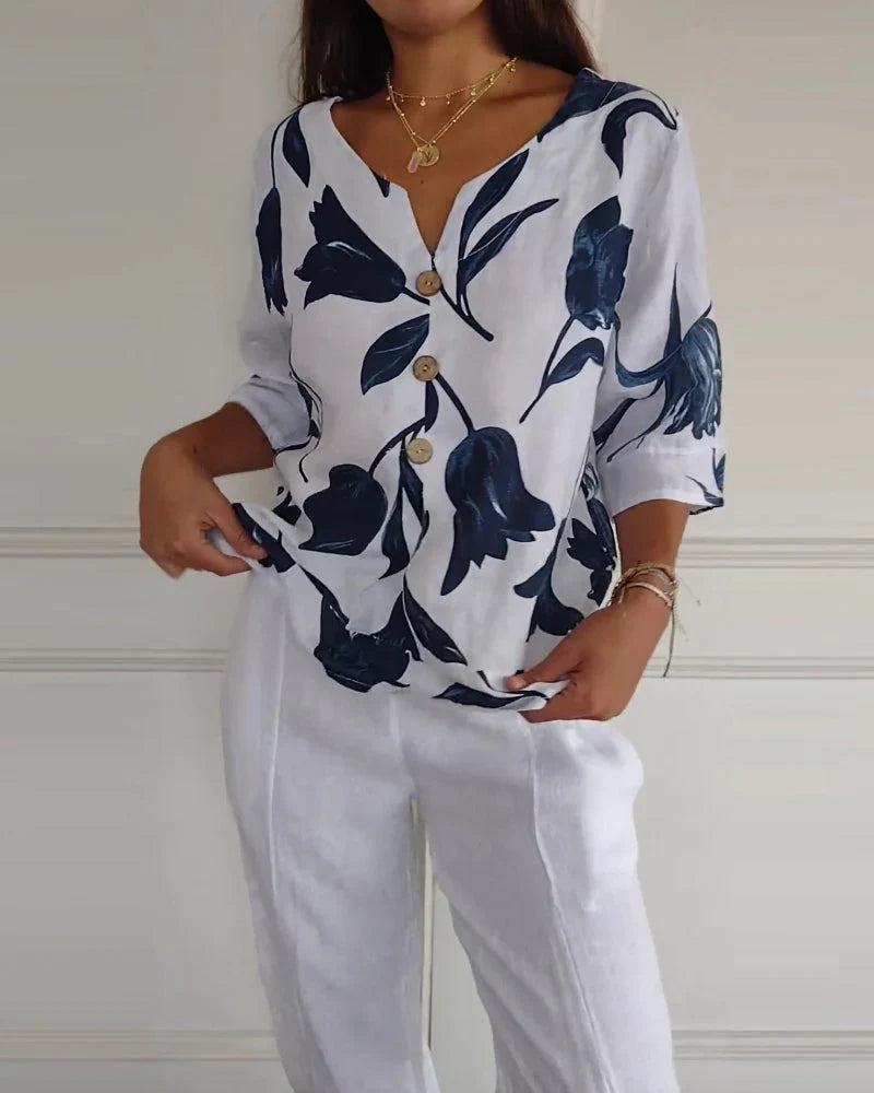 Floral Breeze Cotton Blouse