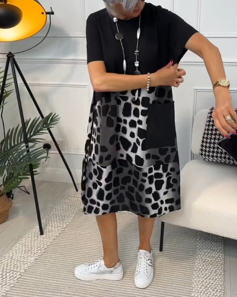 Savannah | Midi Dress with Abstract Print