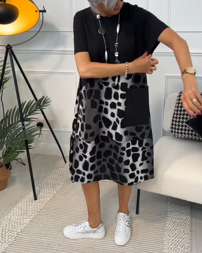 Savannah | Midi Dress with Abstract Print