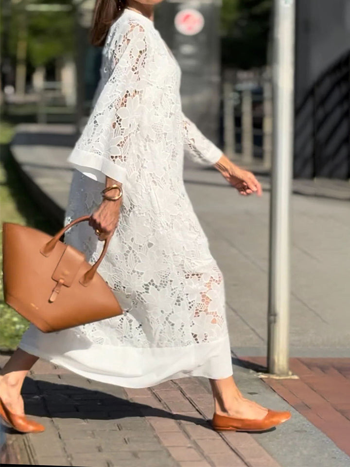 Gabriella™ - Elegant Long Sleeve Lace Maxi Gown