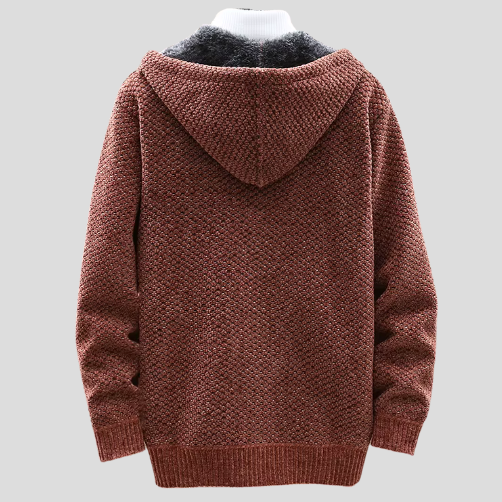 Nordic-Inspired Knit Hoodie