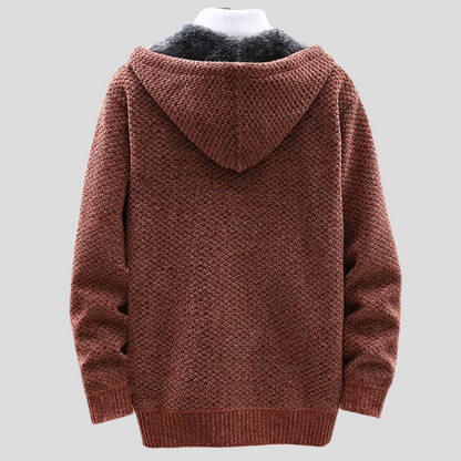 Nordic-Inspired Knit Hoodie
