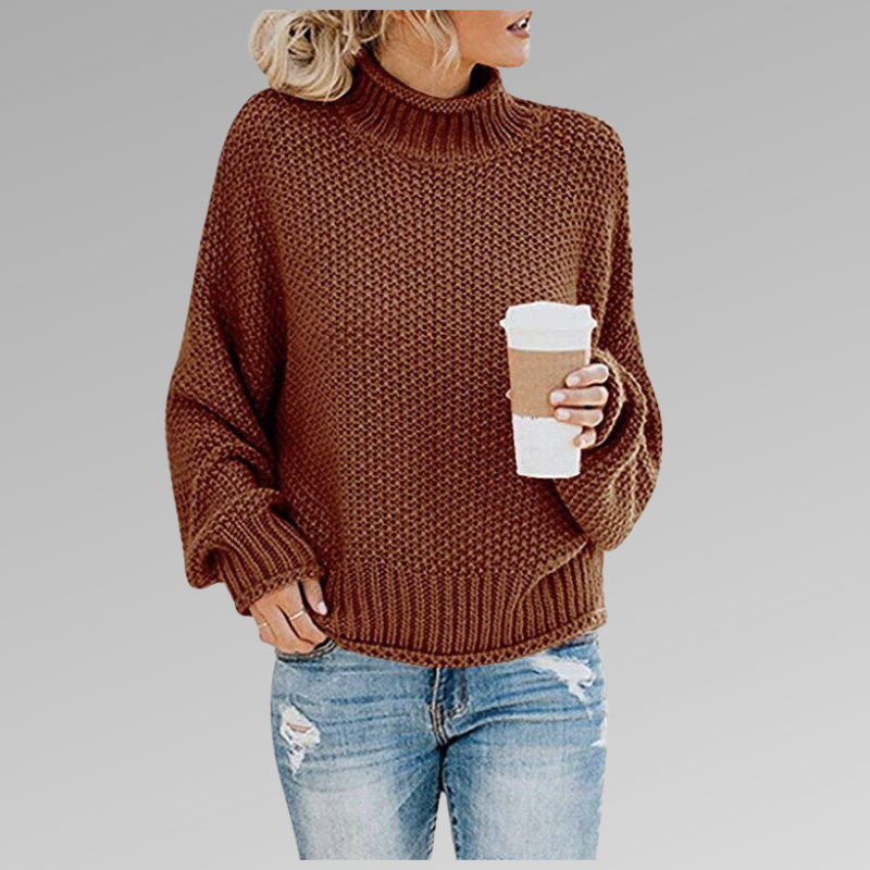 Hazel™ - Chunky Knit Mock Neck Sweater