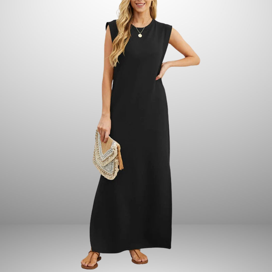 Clara | Effortless Long Flowing Wrinkle-Resistant Dress