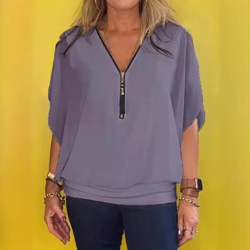 Amelia™ - Casual Top with Relaxed Bat Sleeves