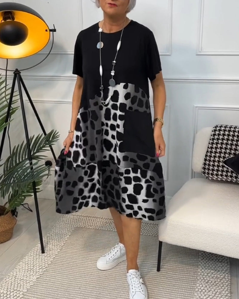 Savannah | Midi Dress with Abstract Print