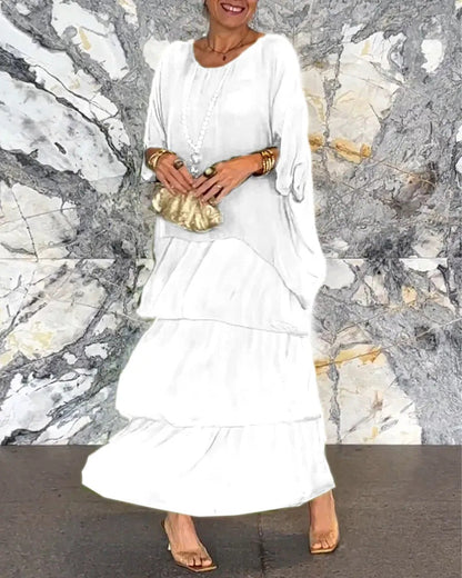 Tranquil Elegance Draped Dress