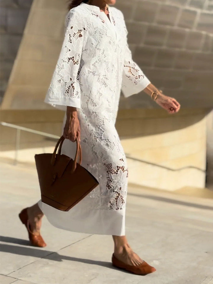 Gabriella™ - Elegant Long Sleeve Lace Maxi Gown