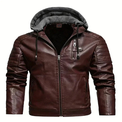 RedLine™ - Leather Hooded Jacket