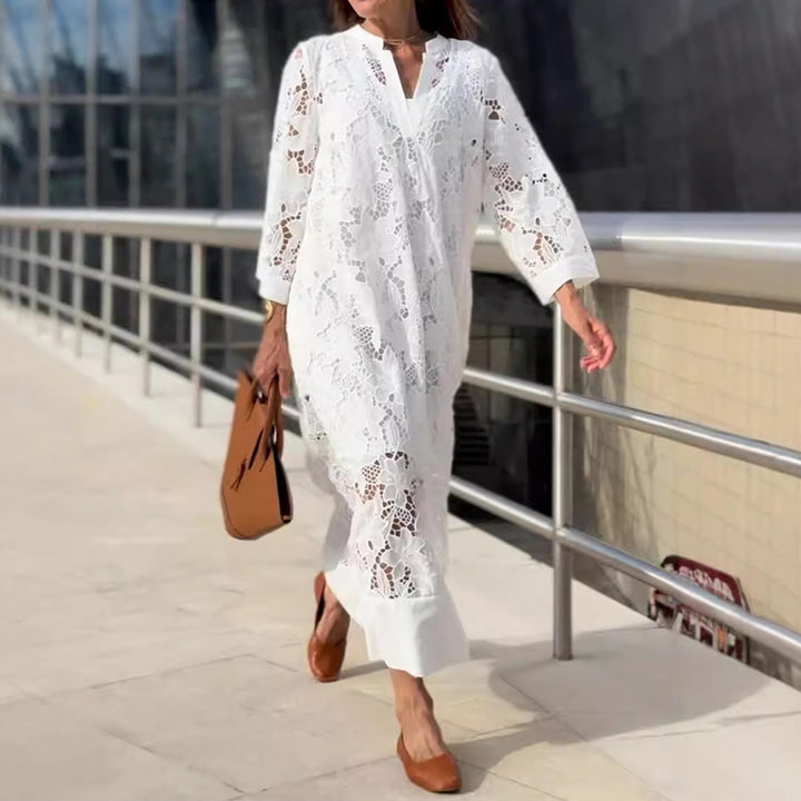 Gabriella™ - Elegant Long Sleeve Lace Maxi Gown