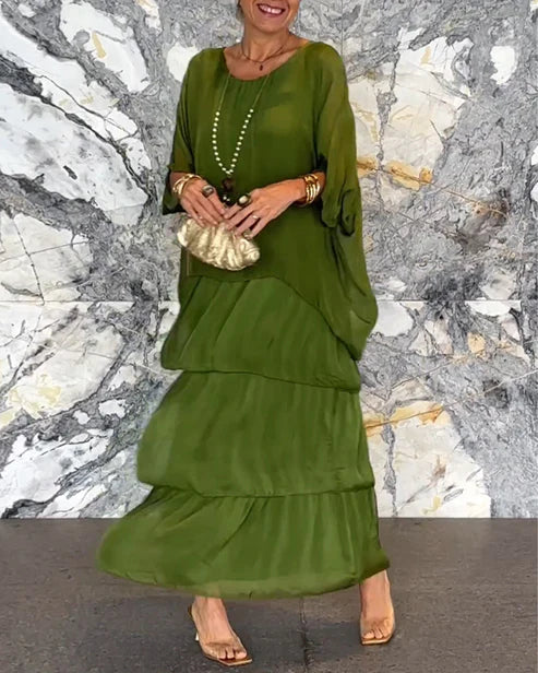 Tranquil Elegance Draped Dress