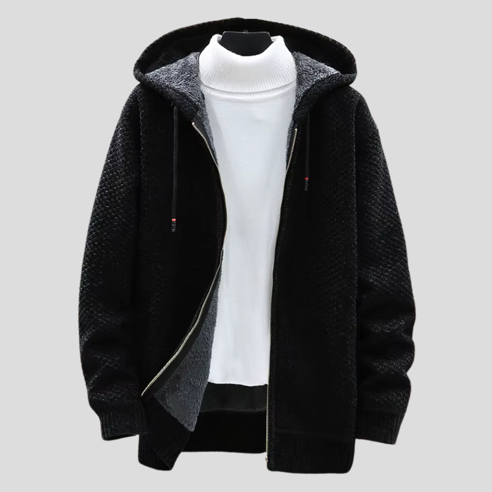 Nordic-Inspired Knit Hoodie