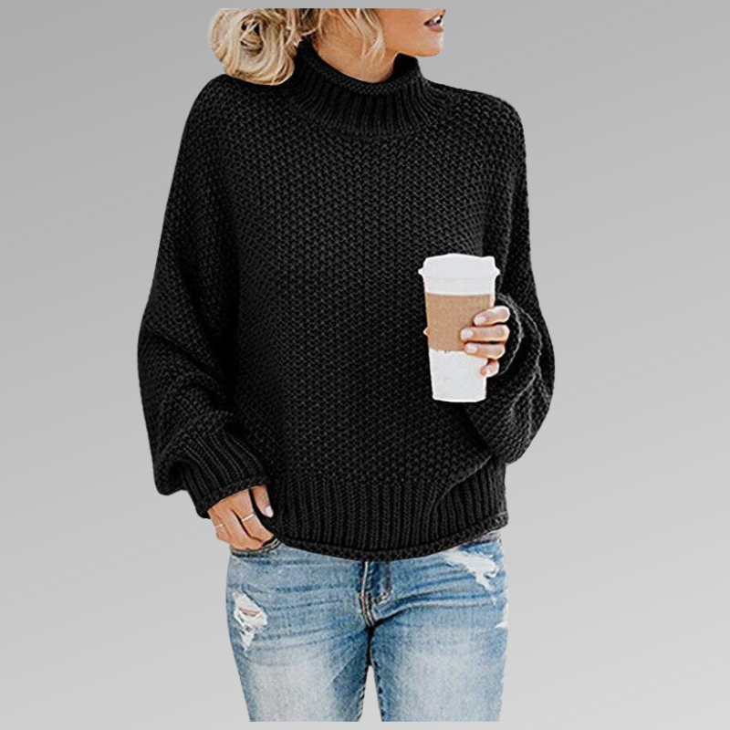 Hazel™ - Chunky Knit Mock Neck Sweater