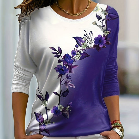 Lila's Floral Color Block Blouse