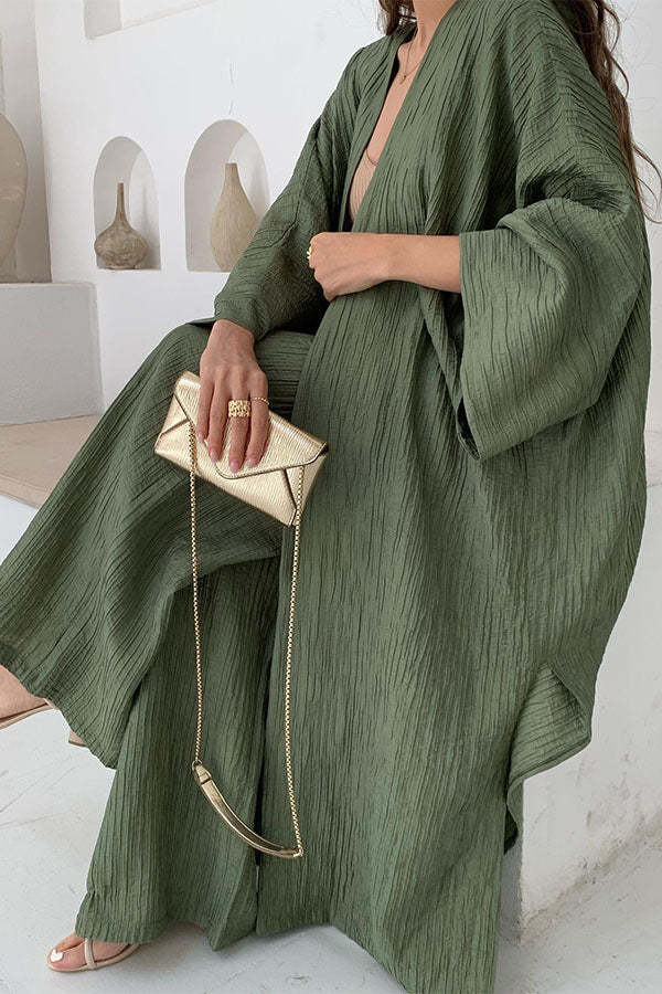 SERENITY FLOW™ - Elegant Casual Kimono and Trouser Ensemble
