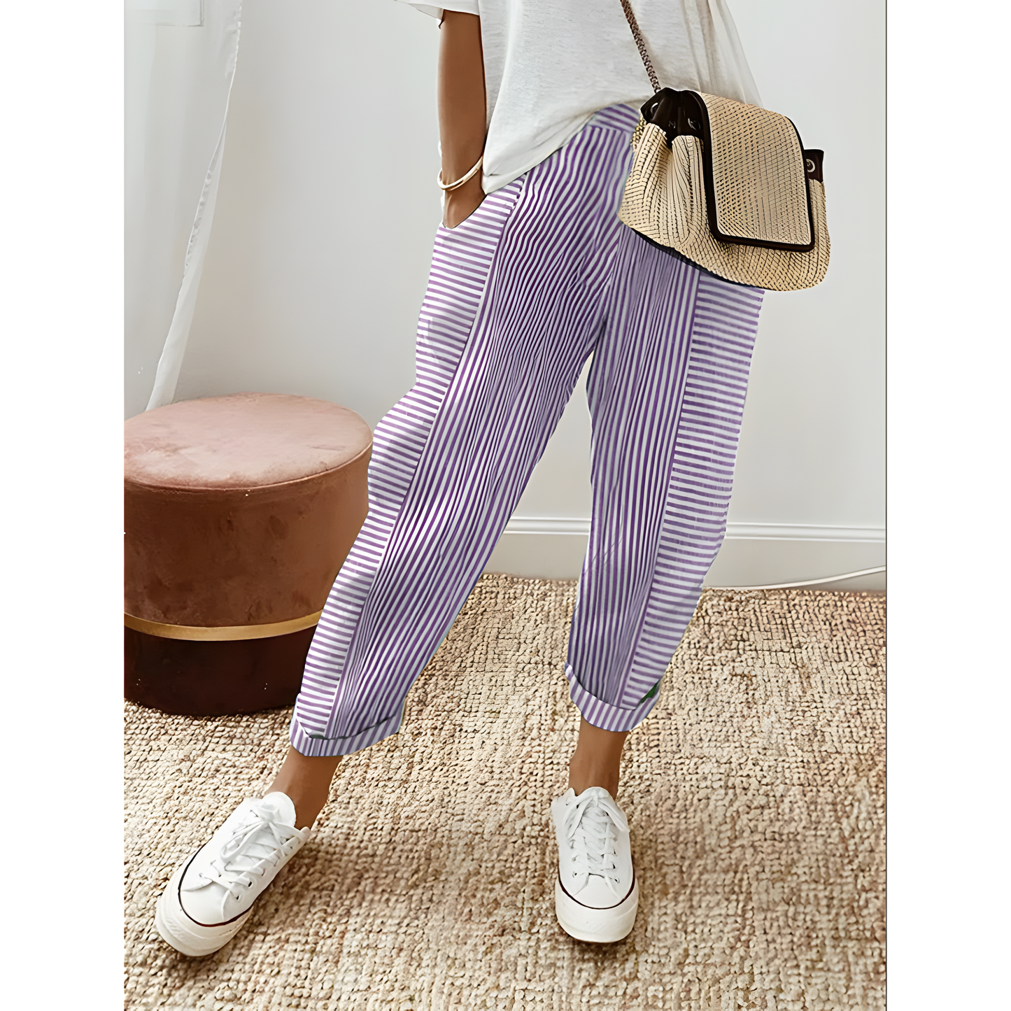 Comfort Stripe™ Cotton Trousers